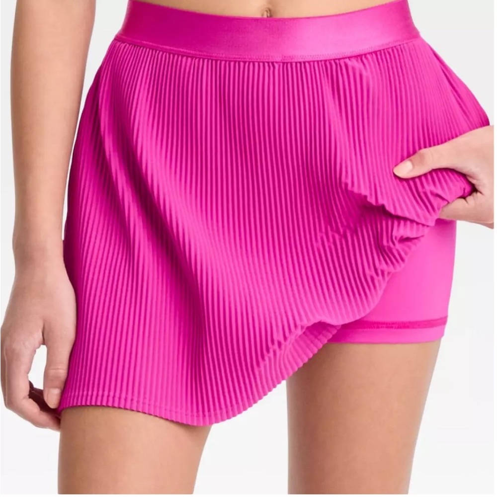 All In Motion | Pleated Sporty Skort Magenta Pink, Girls Size Medium (8) - Picture 3 of 5